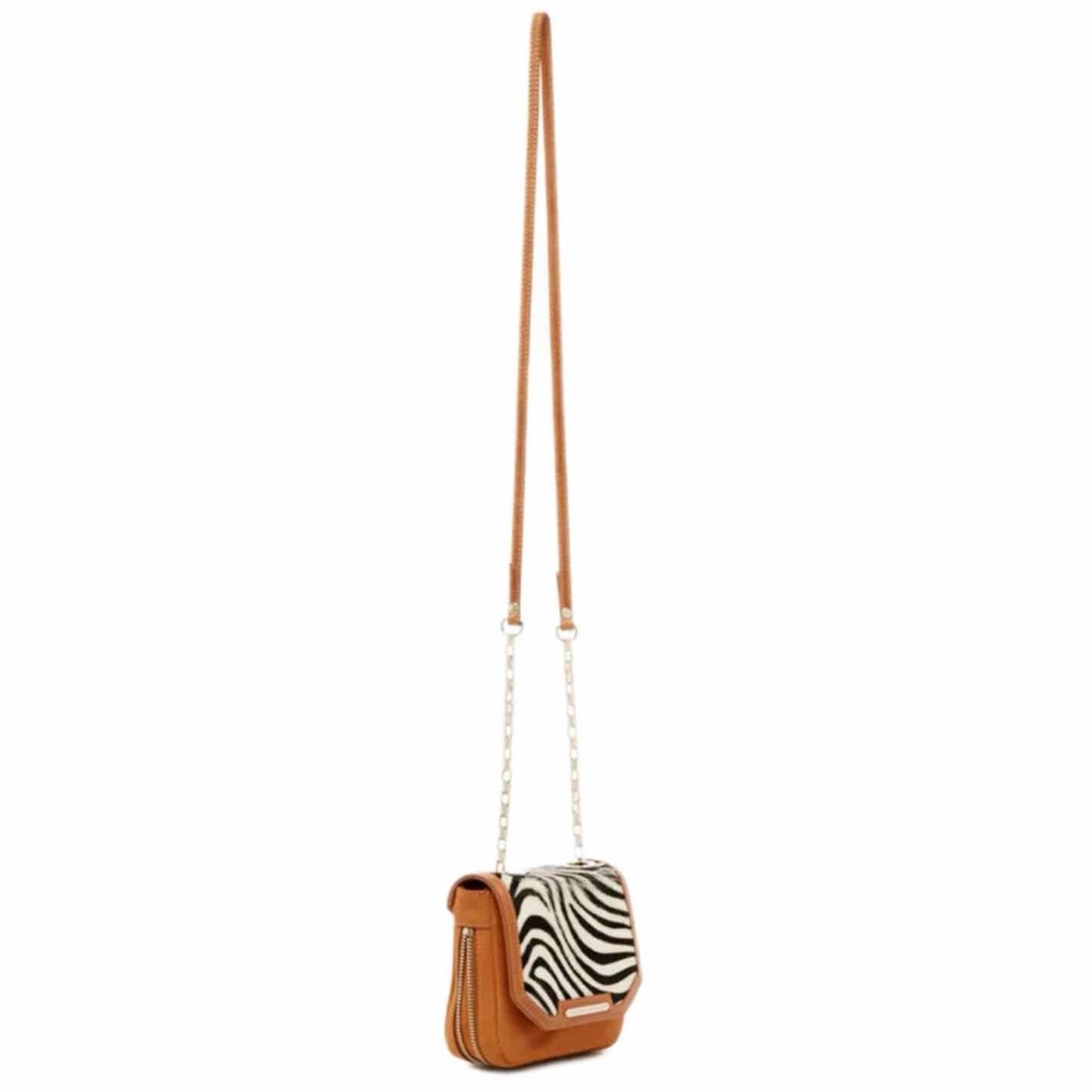 Trina Turk Leather Zebra Print Crossbody Bag